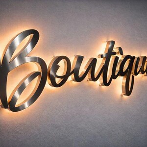 Silver Brushed stainless steel , backlit metal sign 3d , logo sign back lit , custom business sign , with office sign