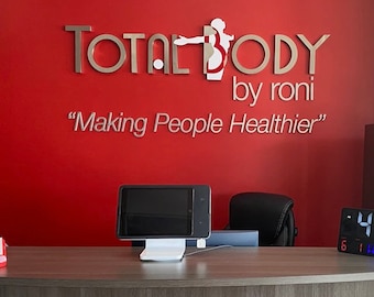 Office Backlit Sign, Sign for Business, LED Light  Stainless steel  3D Logo sign Custom business sign 3d metal outdoor