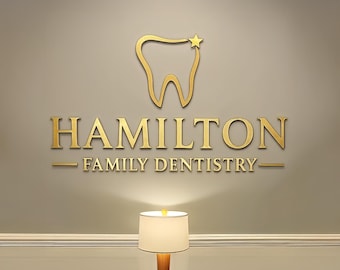Laser Cut Dentist Logo Sign – Custom 3D Dental Office Wall Sign – Clinic Reception Logo Sign