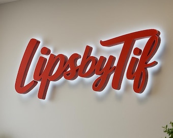 Custom Backlit Sign, 3D Business Sign , Laser Cut logo sign ,Led Illuminated Signage for Business and Office , Customizable Illuminated sign