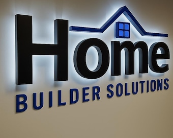 LED Backlit Business Sign – Custom Office Wall Logo – 3D Lighted Company Sign for Reception or Lobby