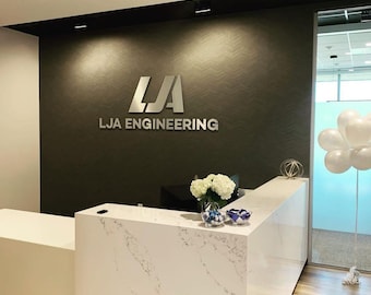 Metal Logo Sign 3D - Laser Cut Metal Business Sign - Office & Store Logo Display