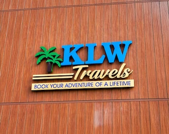 Metal LED Sign for Office or Store - Custom 3D Backlit Logo Sign - Outdoor & Indoor Use