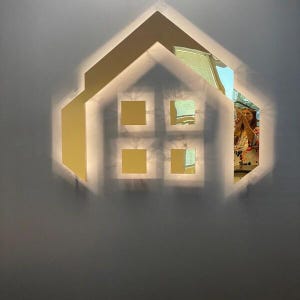 Gold custom backlit sign silver brushed letters , stainless steel sign