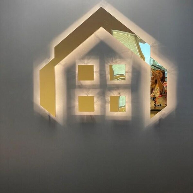 Gold custom backlit sign silver brushed letters , stainless steel sign