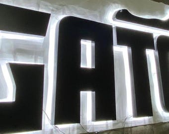 Custom Illuminated Metal Letters Business Logo Sign for Indoor & Outdoor Use Professional Stainless Steel Signs for Business LED Office Sign