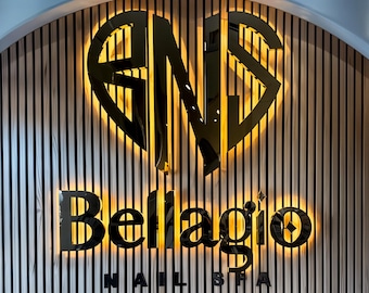 Custom 3D Metal Logo Sign Backlit Stainless Steel Business Letters LED Office  Outdoor Signage