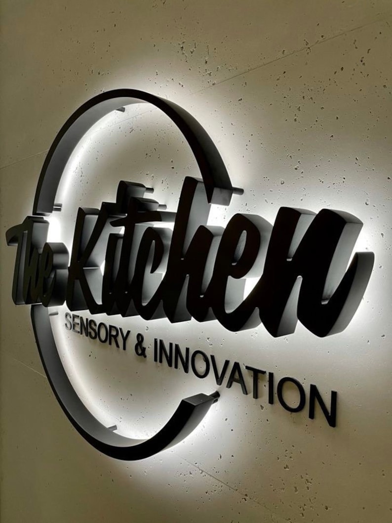 Custom Backlit Sign, Sign for Business, custom outdoor logo  , LED Light Box Backlit , 3D metal Sign , 3d custom sign for office 3D logo