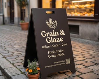LED a Frame Sign, Illuminated Sidewalk , Custom Metal Business Logo , Beauty Signage, Sandwich Board Sign for Cafe Barbershop