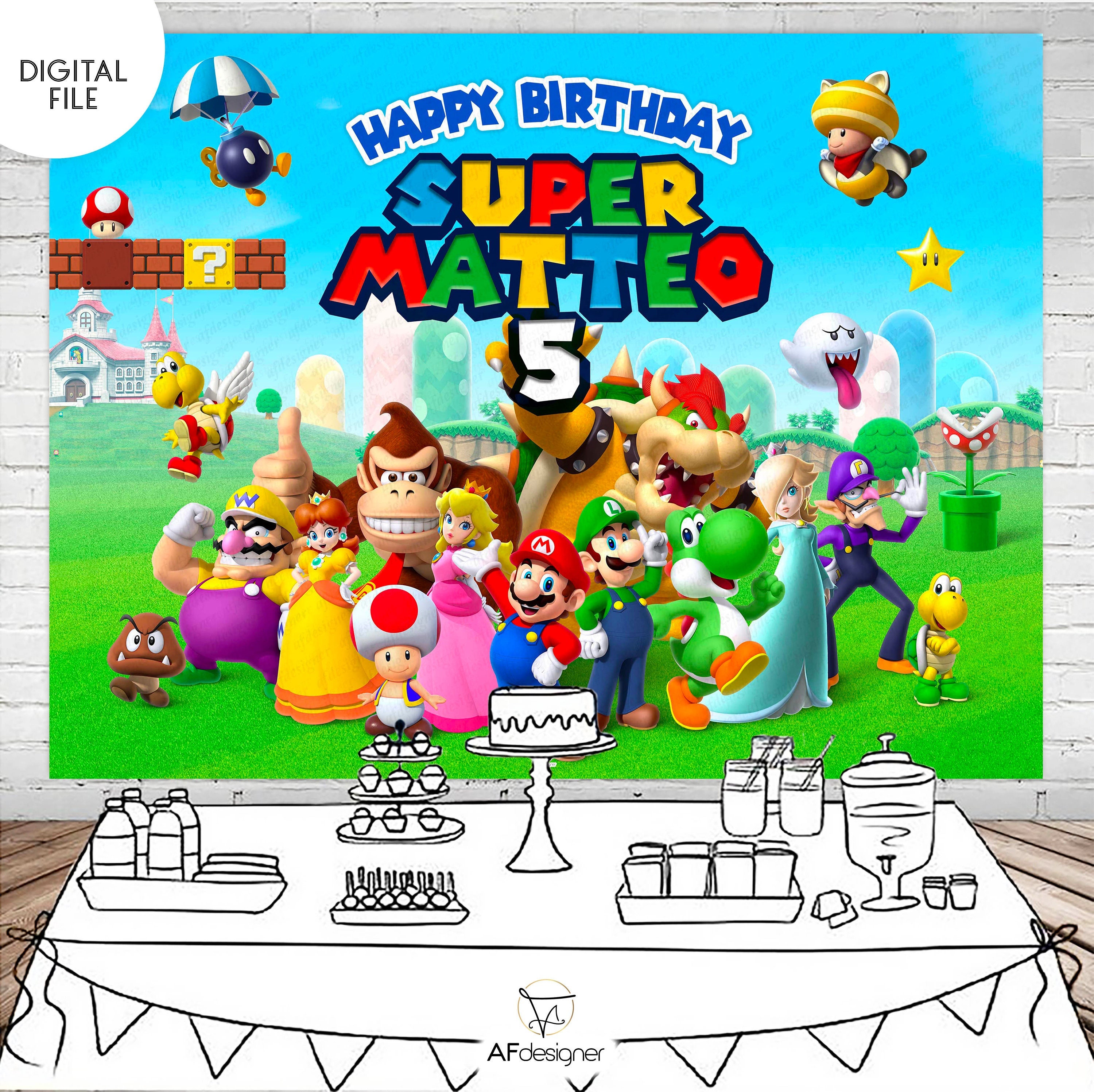 banner feliz cumpleaños mario bros — MIL NOVEDADES