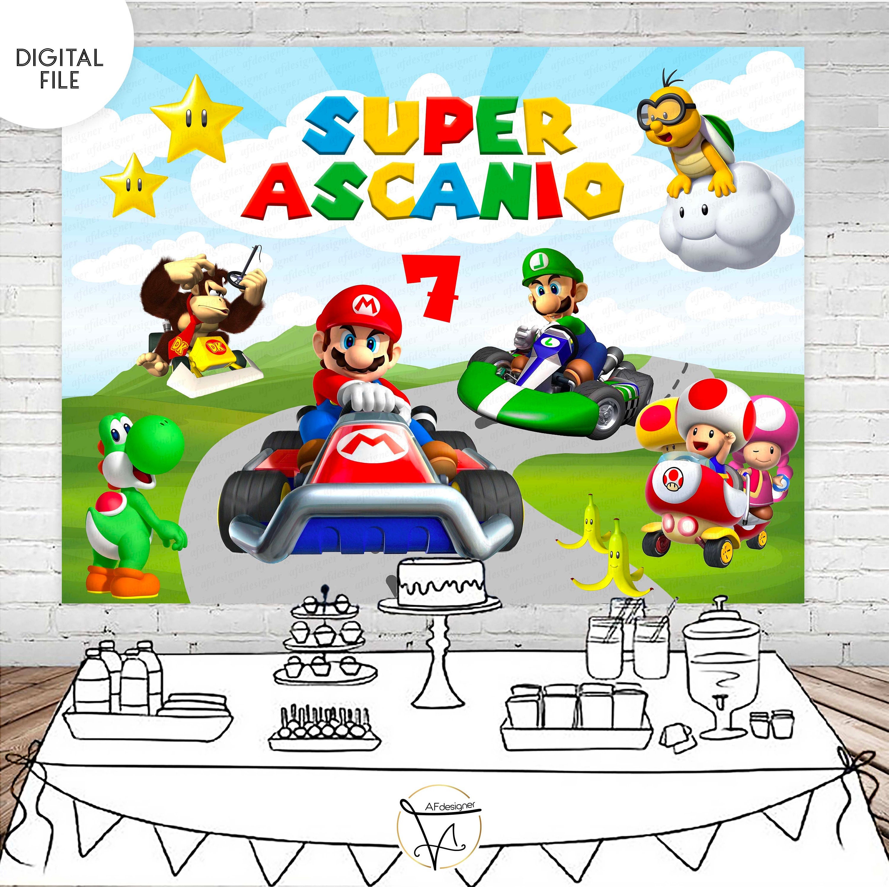 Digital SUPER MARIO KART Birthday Party Backdrop Printable - Etsy