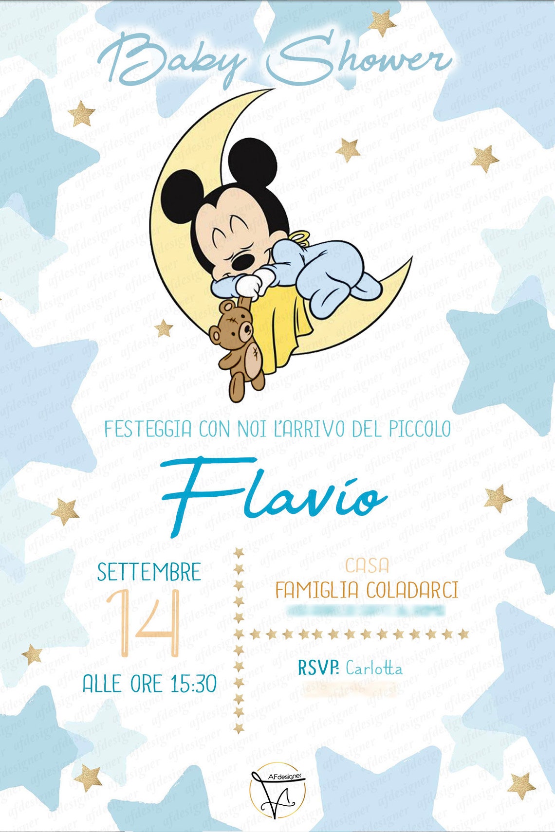 Digital MICKEY MOUSE Invitation Baby Mickey Mouse Baptism Etsy