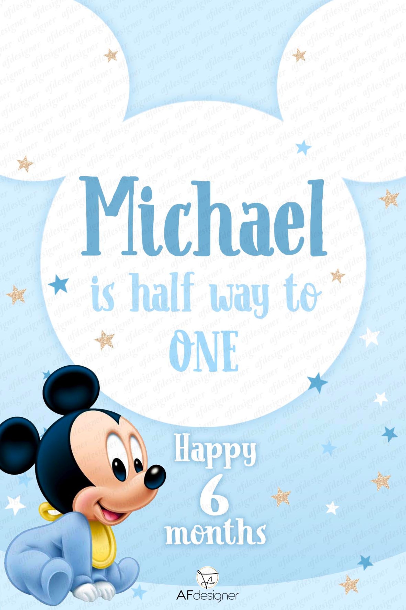 Digital MICKEY MOUSE Invitation Baby Mickey Mouse Baptism Etsy