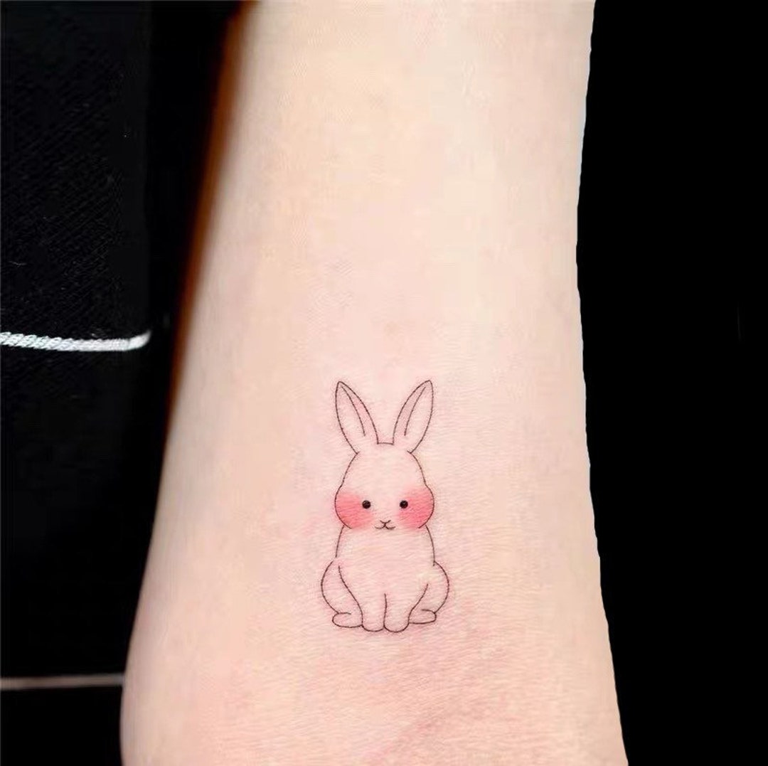 Shy Bunny Tattoo Rabbit Tattoo Waterproof Temporary Tattoo