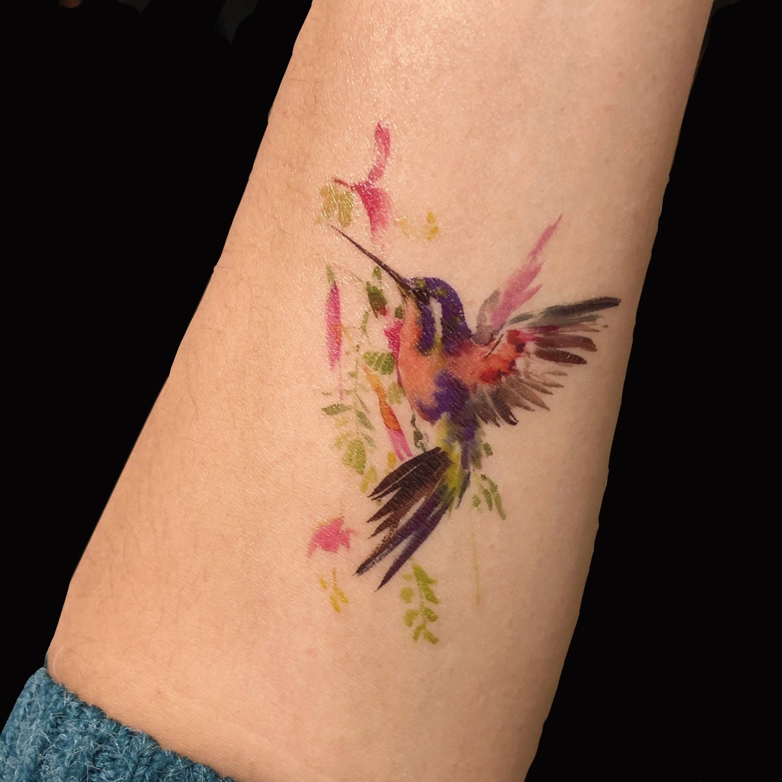 Hummingbird Tattoo Temporary Tattoo Waterproof Tattoo - Etsy