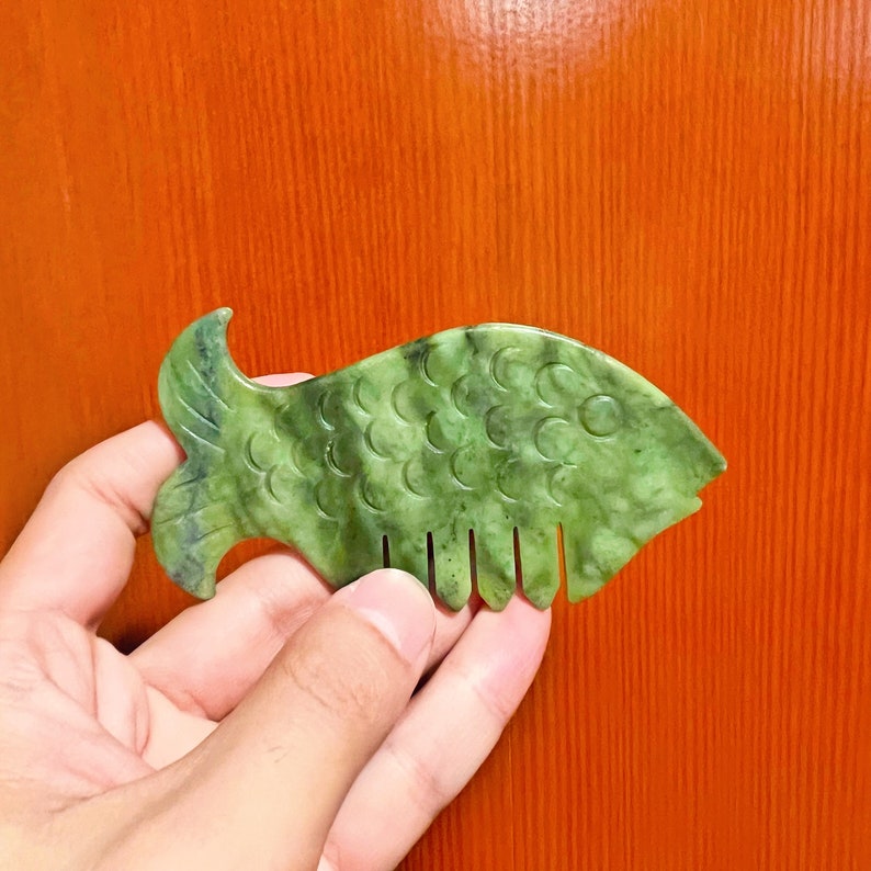 Jade Fish Massage Comb, Cold Massager, Gua Sha Stone - Etsy
