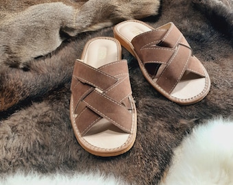Men's Traditional Sandals Genuine Leather Mountain Style Mules for men