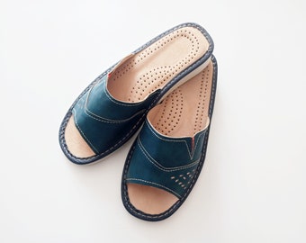 Genuine + eco leather traditional women's slippers Spring/Summer Colours