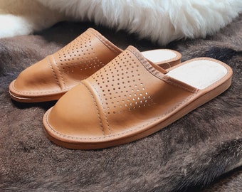 US Men's Traditional Slippers Genuine Leather Mountain Style flip flops