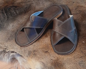 Men's Traditional Sandals Genuine Leather Mountain Style Mules for men