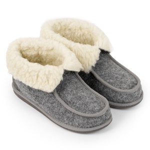 Women's Slippers Felt & natural sheeps wool