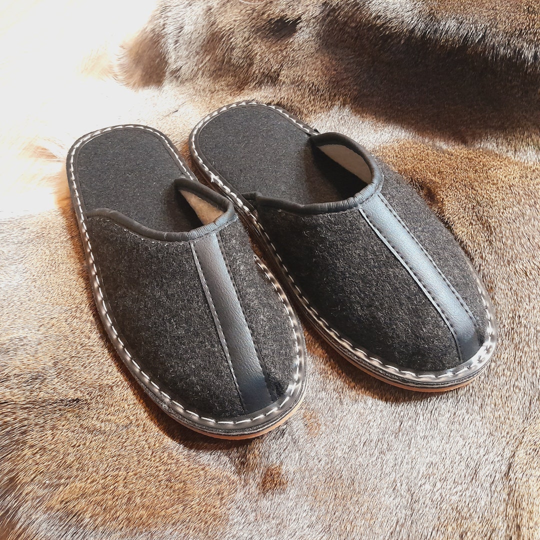 Traditional Men's Slippers Felt - Etsy