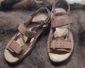 Men's Traditional Sandals Natural 100% Leather Mountain Style
