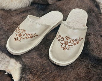 US Women's Slippers soft suede leather pure wool and fur Warm House Slip-on Slippers