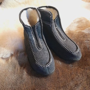 Warm Man pantoffels vilt en 100% natuurlijke schapenwol outdoorlaarzen