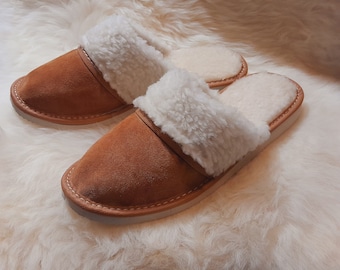 US Wool & Leather Slippers – Warm Women's House Shoes
