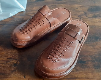 US Handmade Leather Sandals, Men's Outdoor Summer Clogs