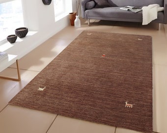 HANDLOOM Carpets Knotted back Imported wool Carpet for Bed Room Carpet for Living Room Brown by CarpetImpex