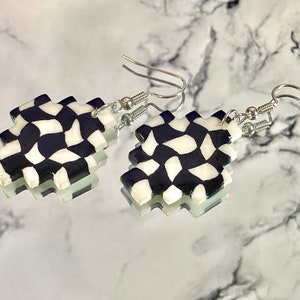 Checkered Wide Earring