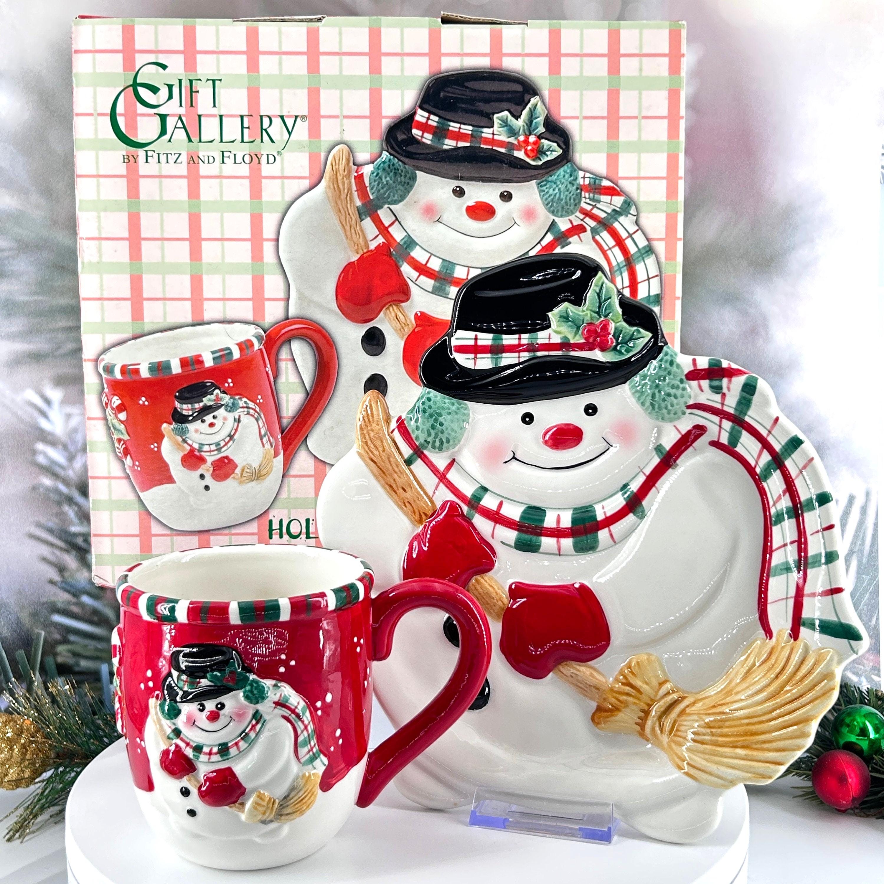 Vintage - Fitz and Floyd - Gift Gallery - Holiday Mug & Plate Set