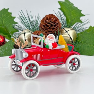 Vintage - Hallmark Christmas Ornament - "Santa's antique Car" 1991 - Here Comes Santa - #13 In Series