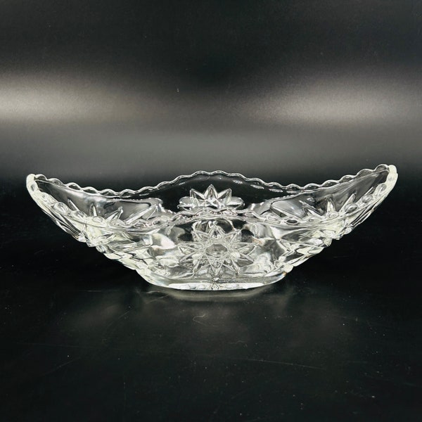 Vintage - Anchor Hocking - Star of David - Gondola/Trinket Dish - Clear Glass