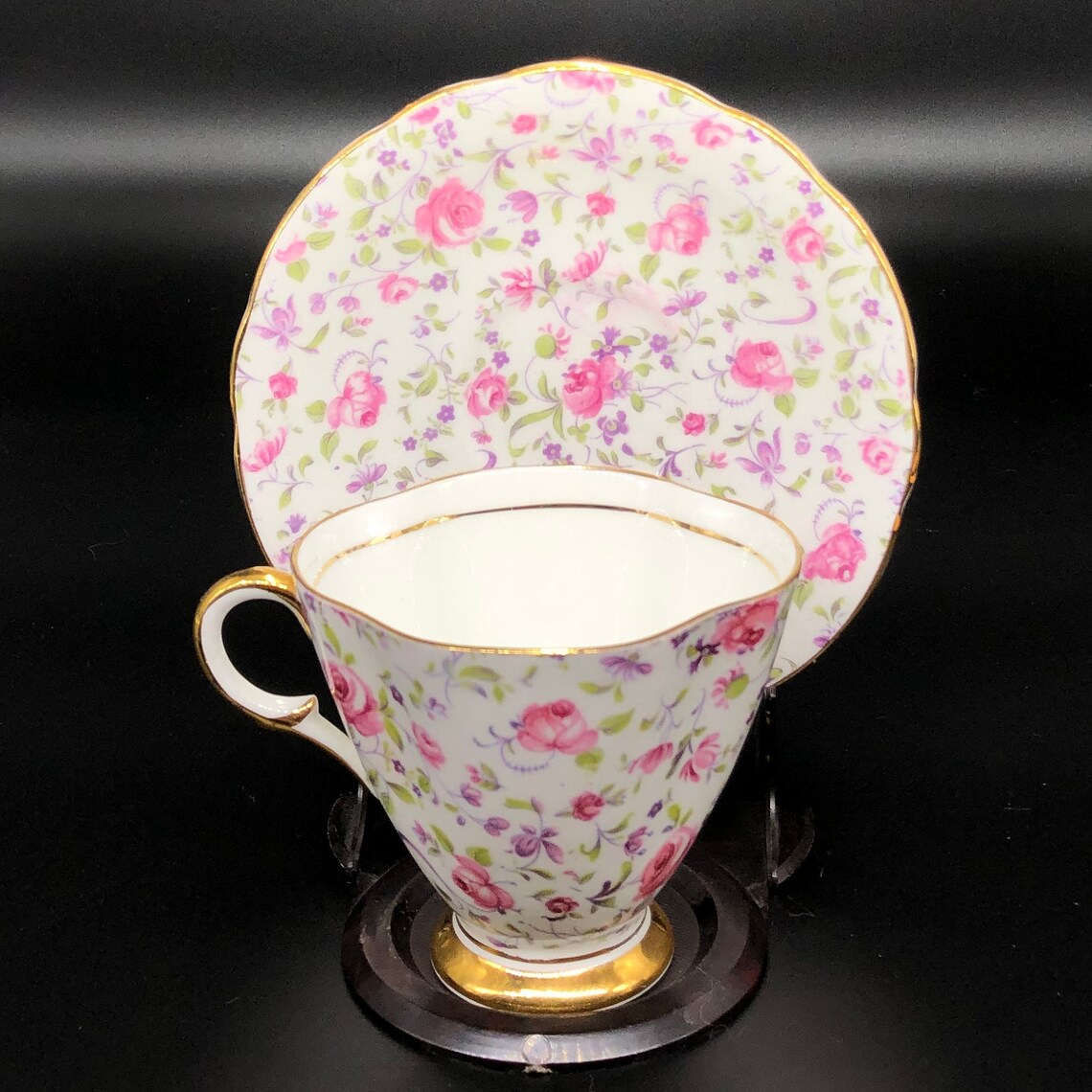 Clarence Bone China Teacup and Saucer Briar Rose Etsy