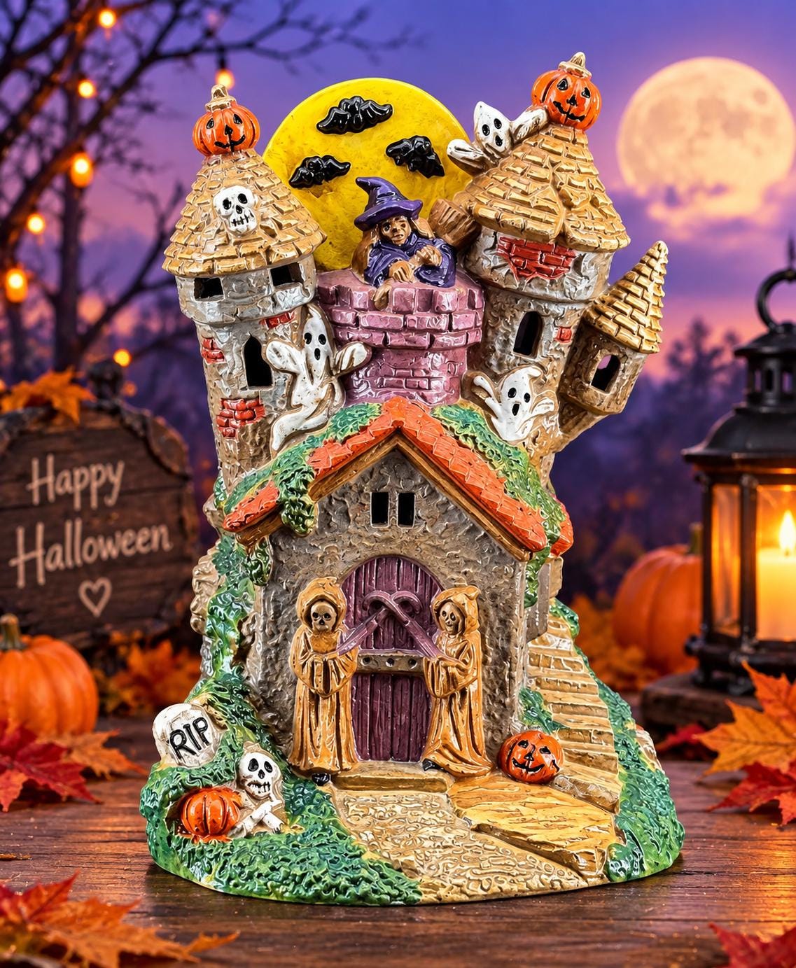 Ceramic Halloween Haunted House - Etsy