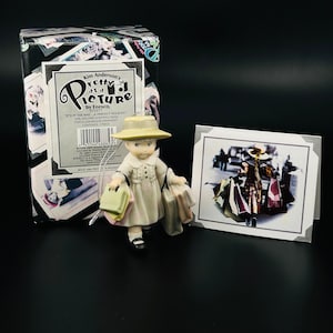 Vintage - Kim Anderson -  “Pretty As A Picture” Enesco Ornament – Girl with Shopping Bags – Figurine #375977 - with Original Box and Card