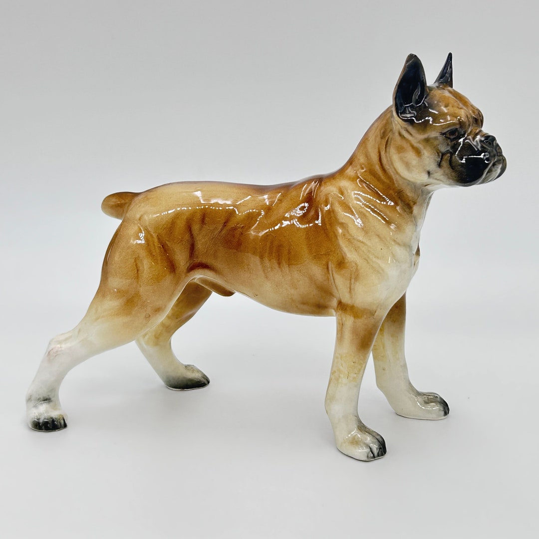 Vintage Boxer Dog Breed Large Figurine Etsy