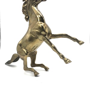 Vintage Brass Horse Figurine – Rearing Stallion Sculpture