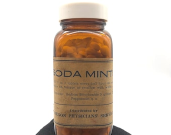 Vintage - "Oregon Physicians' Services" Soda Mint Bottle – Sodium Bicarbonate – Collectors Bottle