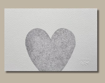 Pointillism heart greeting card