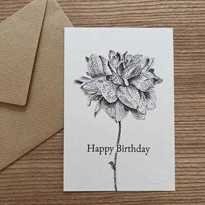 Carte de vœux, Anniversaire, Fleurs, pointillisme (reproduction de l’originale)