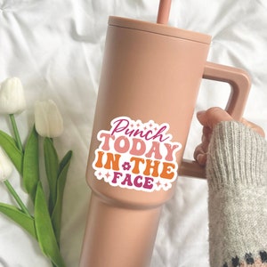 Punch today in the face Vinyl sticker,Funny Sticker, Gifts For Introvert, anxiety sticker, sarcasm sticker