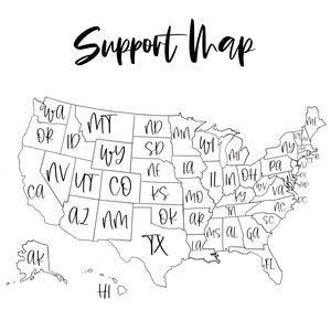 Support Carte de suivi | Procréation ou version imprimable États-Unis| Carte des ventes Etsy | Carte des buts | Carte à colorier | Etats-Unis | Carte des ventes aux États-Unis | Procréer