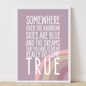 Somewhere Over The Rainbow Print | Nursery | Sunshine | Boho | Rainbow | Girls room | Boys Room | Kids Room | Play Room | Girls room