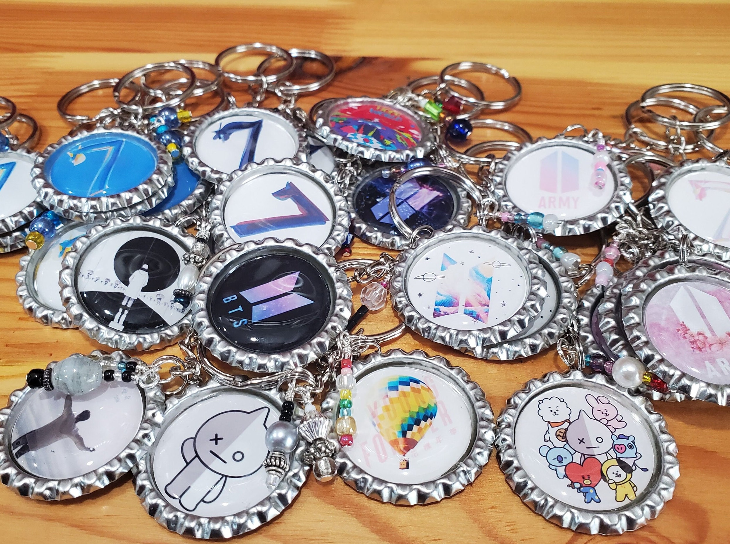 Set of 5 Themed Keychains - BTS, Bantan, BTS ARMY, Charms
