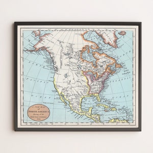 Mapa de 1798 da América do Norte | Antigo, Vintage | Download digital