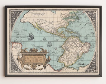 1570s Map of Americas | Antique & Vintage | Digital Download